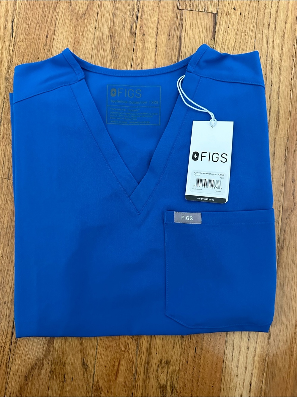 FIGS Royal Blue V-Neck Scrub Top